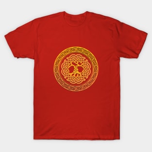 Celtic Tree, gold T-Shirt